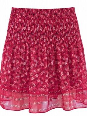 Max Studio Pink Floral Smocked Midi Skirt Women’s Size L